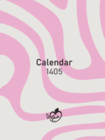 سررسید 1405 طرح Calender رنگ صورتی خیلی سبز